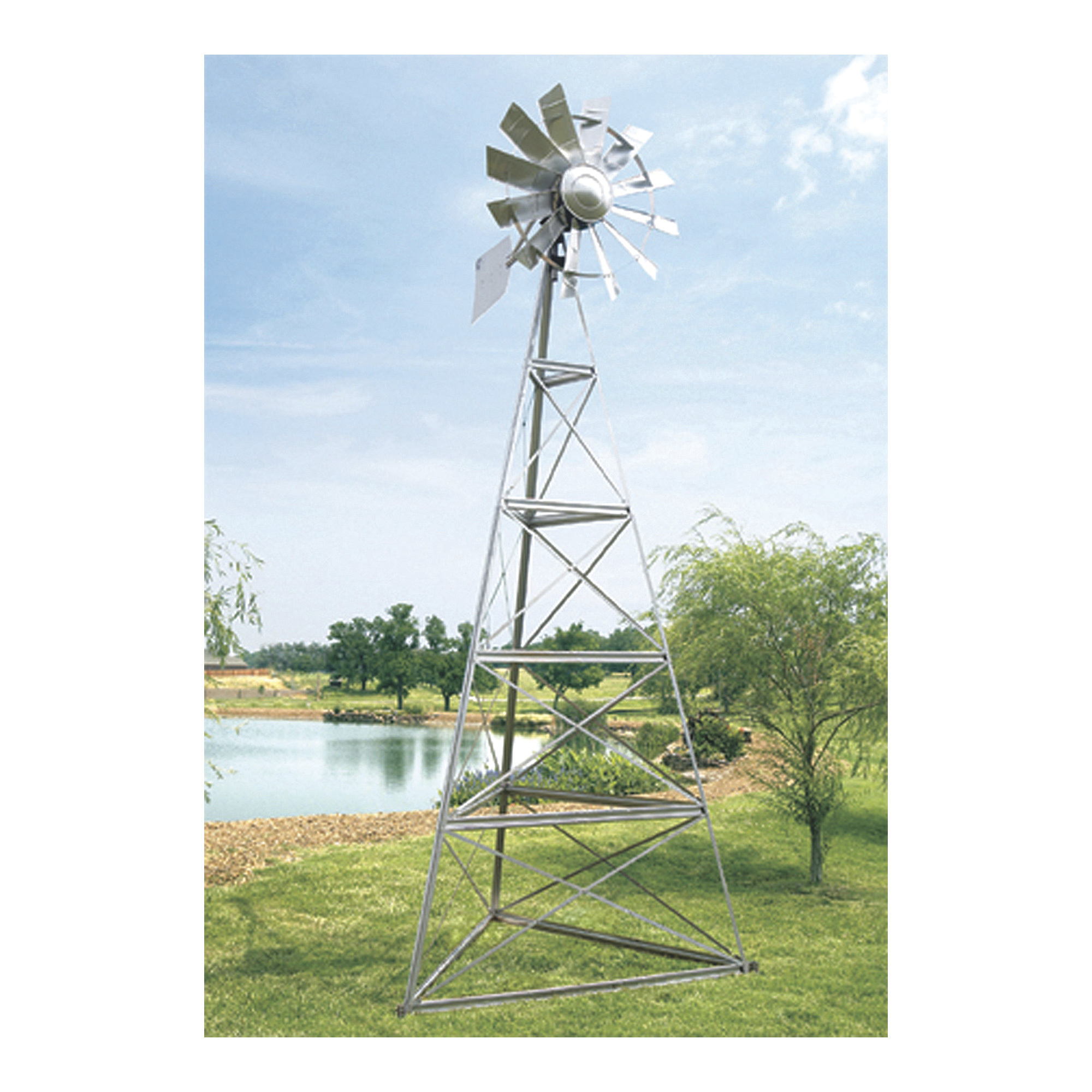 Outdoor Water Solutions Windmill Aerator, 12Ft., Galvanized, Model# AWS0011